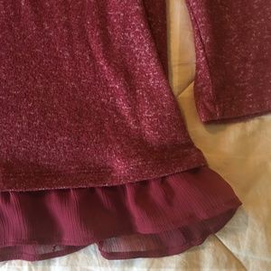 LC Lauren Conrad Soft Heathered Top with sheer hem